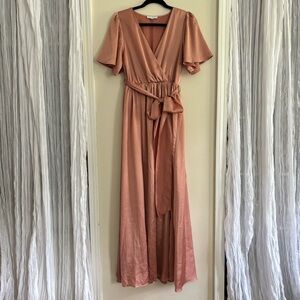 chinese dress ladies Baltic Born Womens Sicily Satin Maxi Dress | Rust main image 0